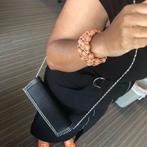 Black clutch w/ rhinestones